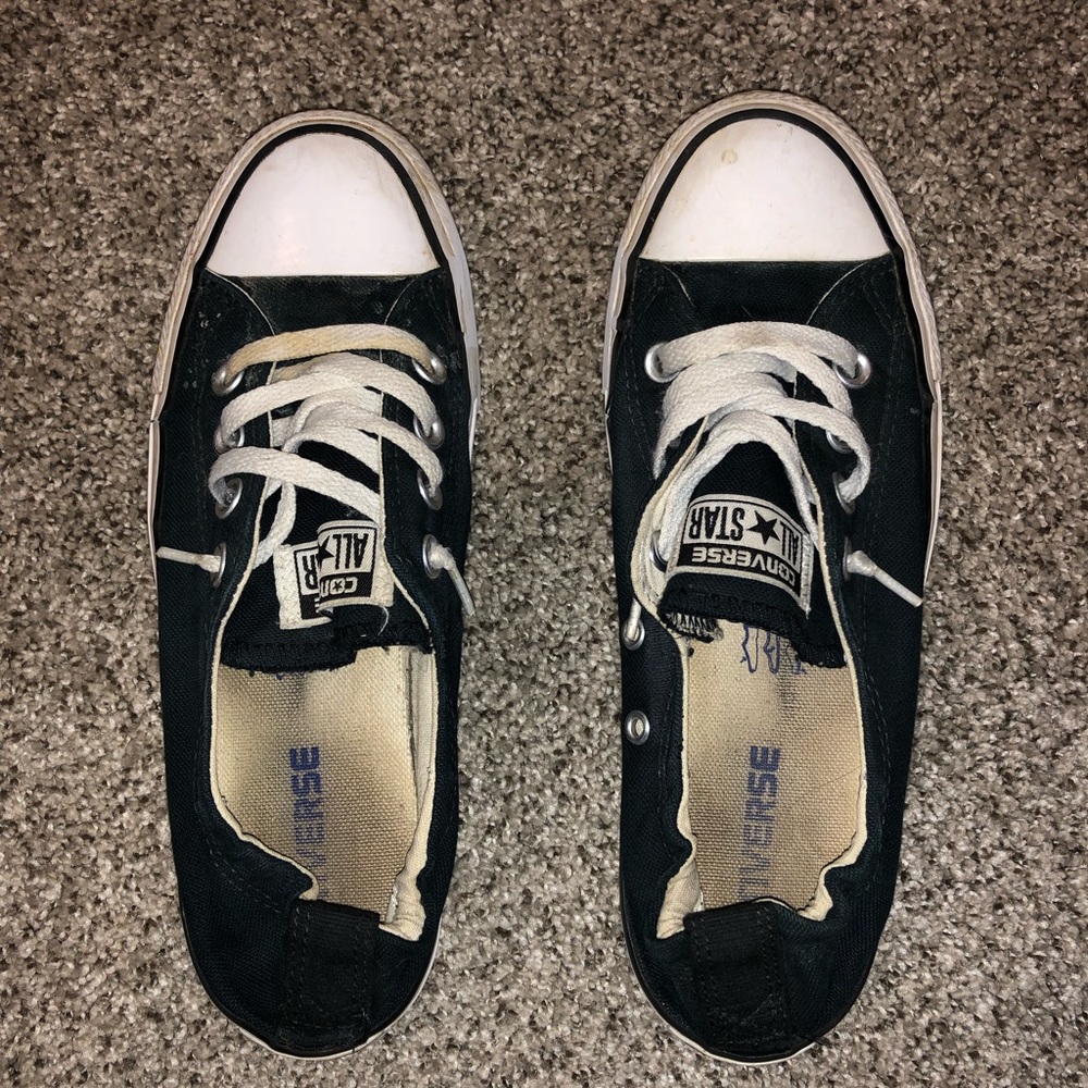 black slip-on converse